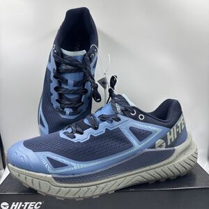 Hi-Tec Men's Trail Shoes Size 13 Breathable Mesh Lining, Lace Up, Blue New